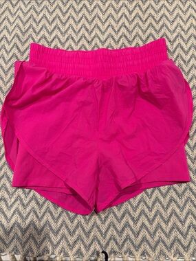 Women's Hot Pink Elastic Waist Active Shorts XS
